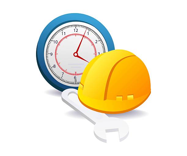 istock time icon with technician concept for service schedule and repair management 2238916786