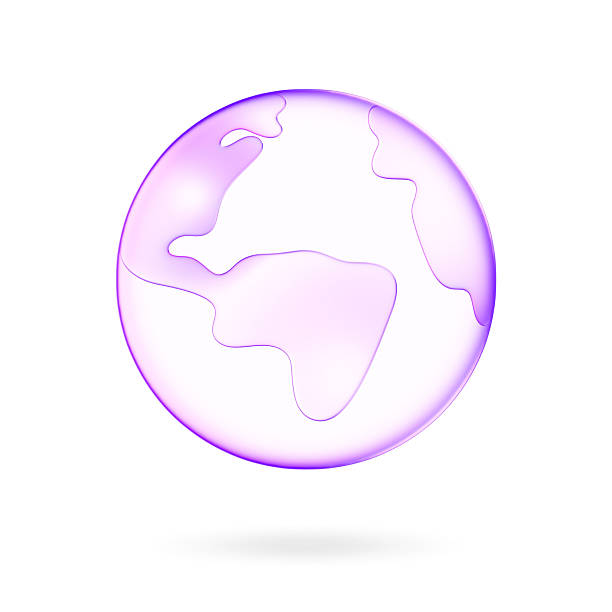 Different Angles Globe World Maps On White