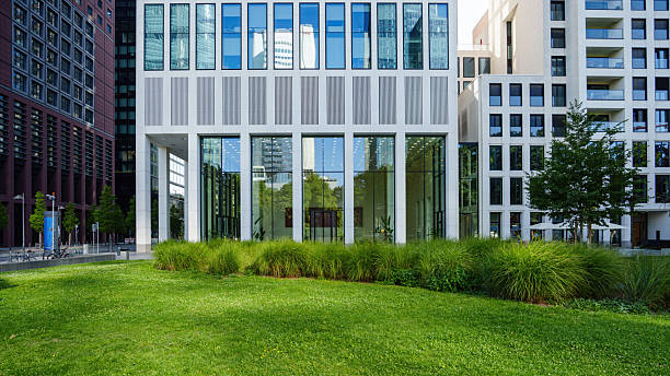 istock Modern office building with large glass windows 2238922123
