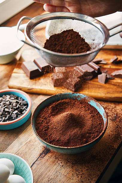 Preparing Chocolate Brownies with High Quality Cocoa and Chocolate in Domestic Kitchen