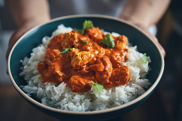 istock Indian Chicken Curry with Naan Bread and Pappadom 2238925484