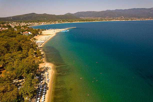 istock Aerial view of a crowded beach in greece 2238942859