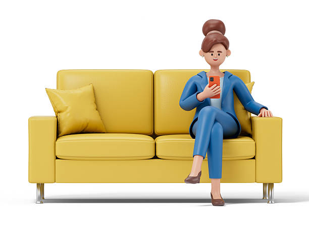 istock A woman sits on a couch using his phone 2238956829