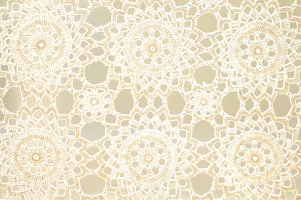 istock Close-up of white lace curtains. 2238958837