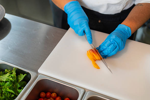 Chef prepares a delicious Italian burrata in the restaurant's kitchen
