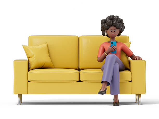 istock A woman sits on a couch using his phone 2238970286