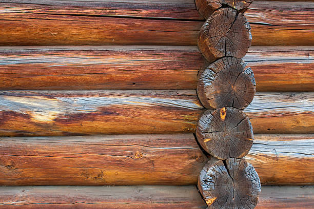 istock Wooden wall made of logs 2238970948