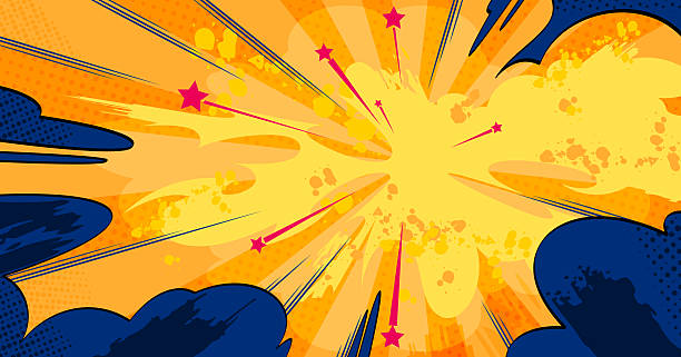 ilustrații de stoc cu explozie de explozie de benzi desenate anime - stil manga