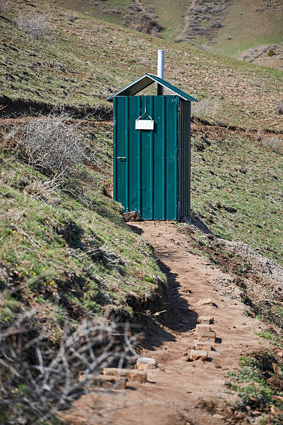 istock path to outdoor restroom with a white empty sign 2238981200