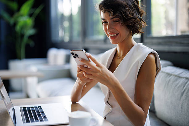 istock Young businesswoman working at a cafe 2238981982
