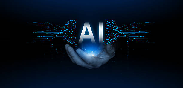 istock Hand holding glowing AI with digital brain and futuristic circuit technology on dark background 2238984575