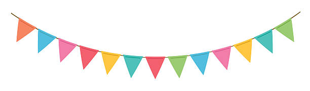 istock Festive Flag Garlands Vector Illustration. Birthday party decoration, 2238993120