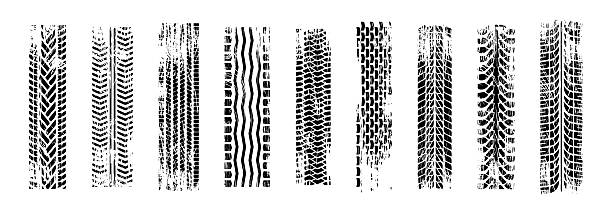 Grunge dirty style tire marks in vector design