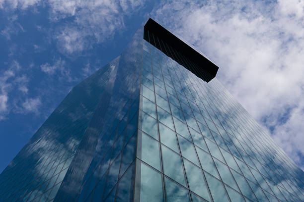 Zurich, Switzerland - 1st October 2025: The Prime Tower, the highest building in Zurich, a modern glass skyscraper, against a bright, cloudy sky. Commercial real estate and modern architecture.