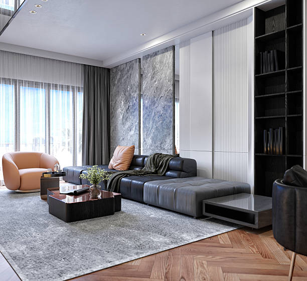 istock 3d render of luxury home interior and living room 2239005977