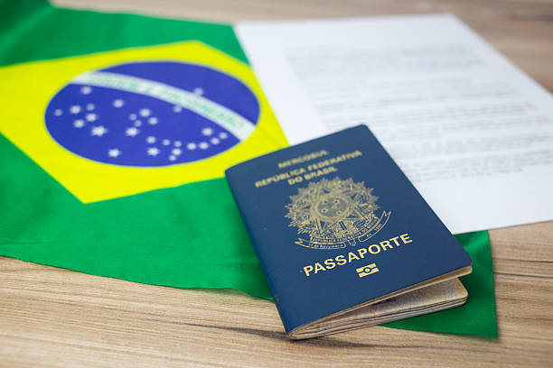 istock Document with brazilian flag and passport 2239009262