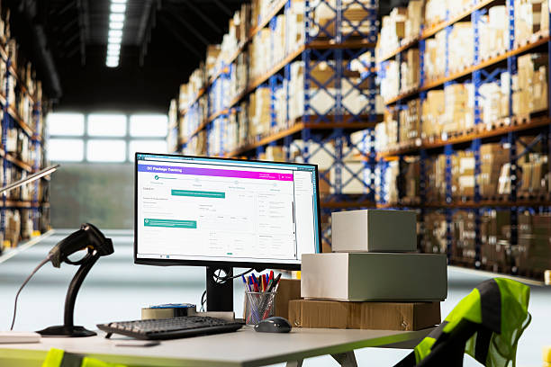 istock Package tracking software system follows the parcels shipped via awb numbers 2239015263