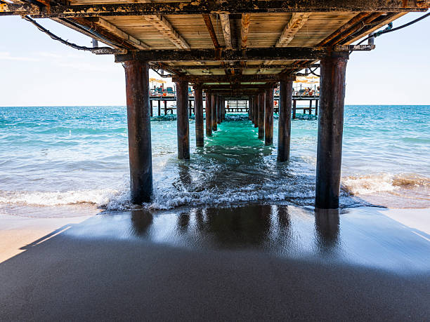 rustic pier overlooking beautiful ocean