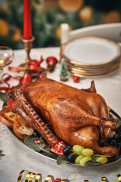 istock Roasted Holiday Goose with Vegetables for Christmas Dinner 2239042489