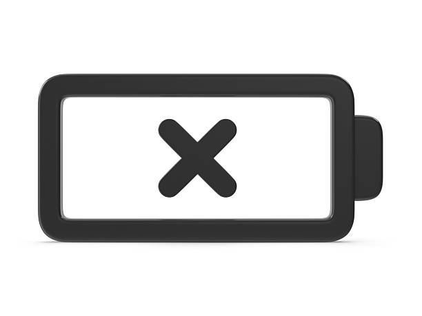 Battery icon with cross symbol