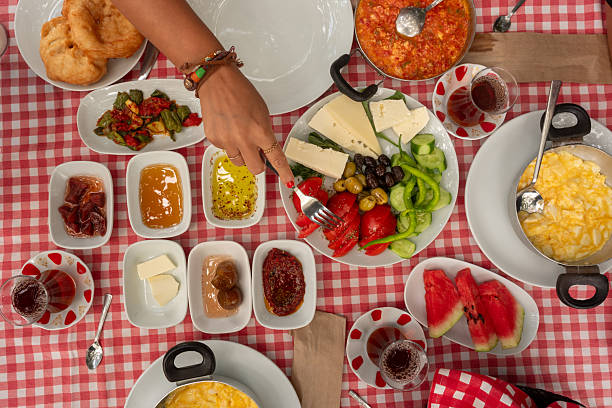 istock Traditional Turkish Summer Breakfast Table from Above 2239053571
