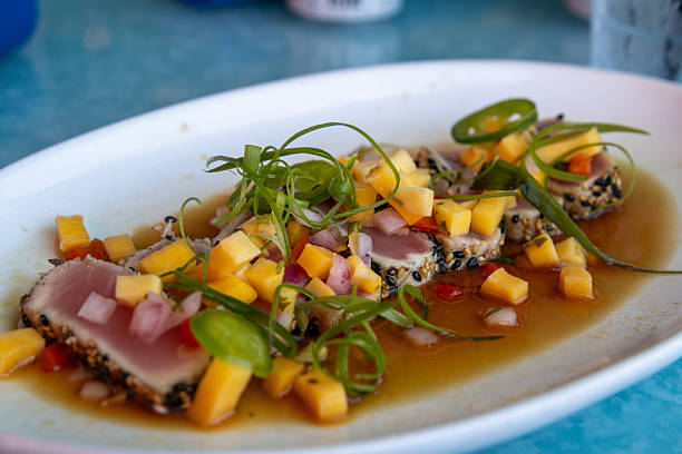 istock Sesame Seared Ahi Tuna with Mango Salsa 2239054137