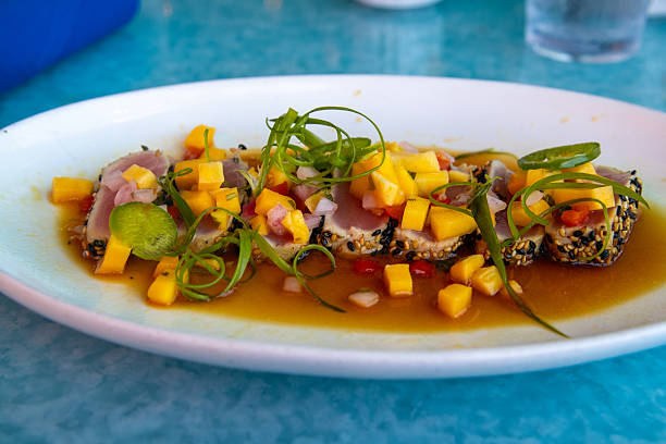 istock Sesame Seared Ahi Tuna with Mango Salsa 2239054138