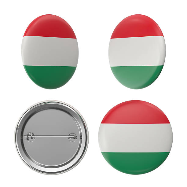istock Hungarian flag badge set button pins in various views 2239057025