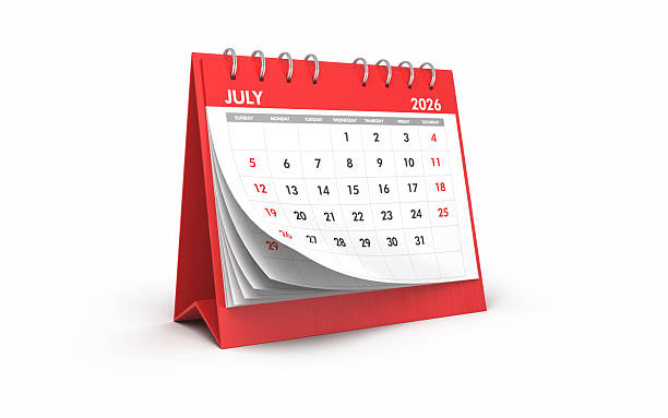 istock July 2026 Desktop Calendar, Desk Calendar Object + Shadow Clipping Path 2239060671