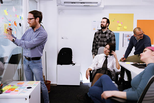 istock Business team brainstorming ideas in a modern office space during a productive meeting 2239070467