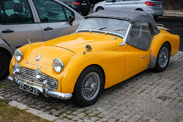 Lisbon, Portugal - October 15, 2023: Triumph TR3 vintage classic retro car vehicle