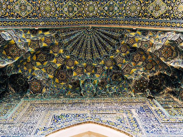 istock The dome inside the Islamic building is decorated with repeated patterns like a flower 2239074675