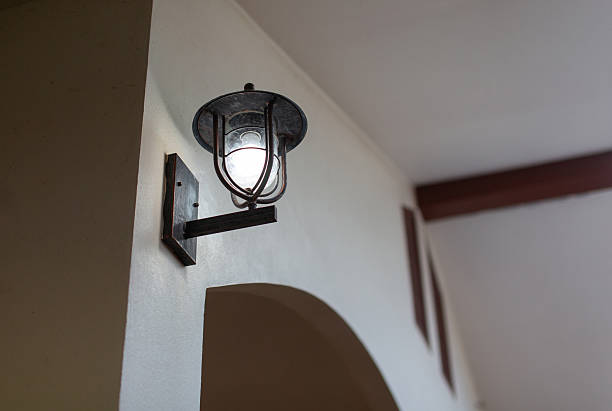 istock Black metal outdoor wall lamp 2239083789