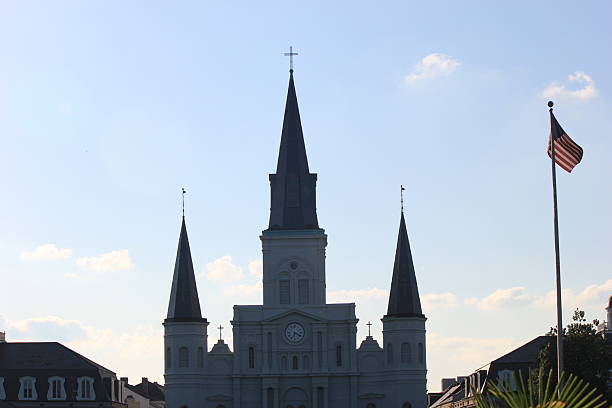 New Orleans. Taken May 24, 2012. View of the St. Paul's Cathedral in the French Quarter, which is the city’s historic heart, famous for its vibrant nightlife and colorful buildings with cast-iron balconies. Crowd-pleasing Bourbon Street features jazz clubs, Cajun eateries and raucous bars serving potent cocktails. Quieter streets lead to the French Market, with gourmet food and local crafts, and to Jackson Square where street performers entertain in front of soaring St. Louis Cathedral.