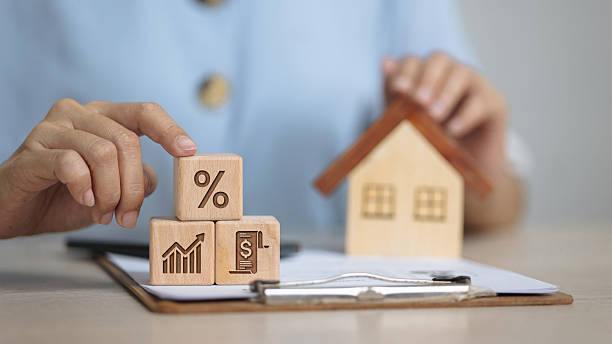istock Mortgage Interest Rate and Home Loan Planning with House Model 2239088992