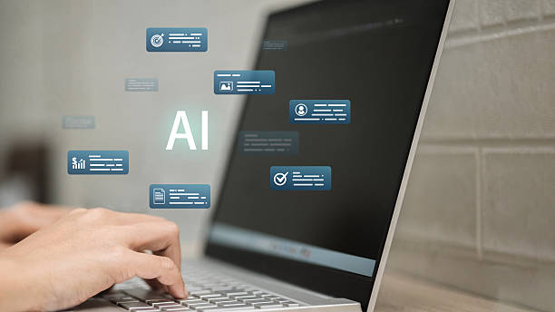 istock Artificial Intelligence Icons on Laptop Screen for Business Data and Technology 2239089062