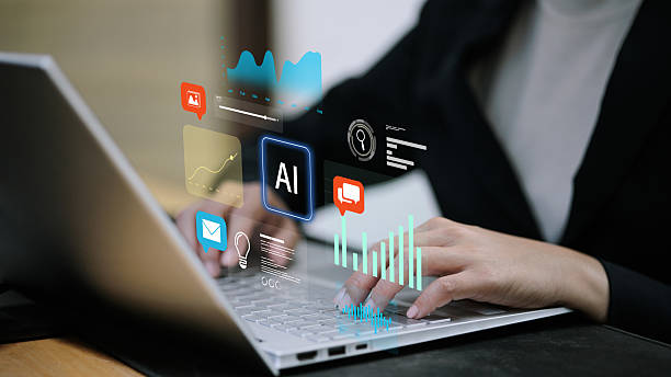 istock AI Productivity Workspace with Holographic App Icons 2239090078