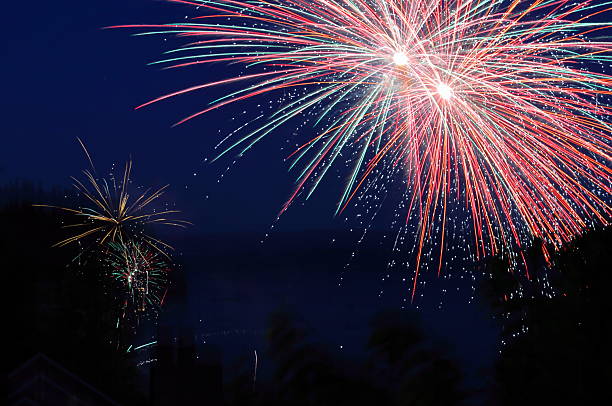 istock Fireworks Burst Above Lake on July 4th 2239095936