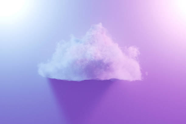 istock White cloud, creative idea. Minimalistic image of a fluffy white cloud floating on a soft purple and blue gradient background, symbolizing dreams, creativity, imagination, and cloud technology. 2239108671