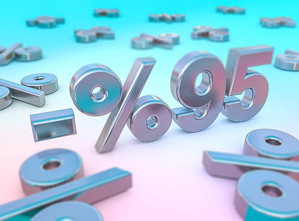 Metallic 95% Discount Text On Blue And Pink Background