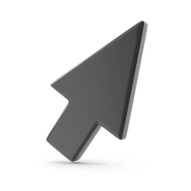 istock Dark gray mouse cursor pointing right, isolated on a white background. 2239118240