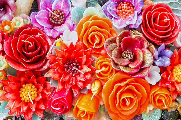 istock Flowers, leaves are made from candles. 2239118843