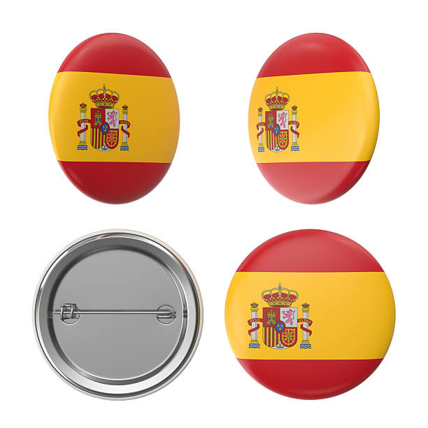 istock Spanish flag button badges, patriotic accessories, emblems, Spain, national symbol 2239120620