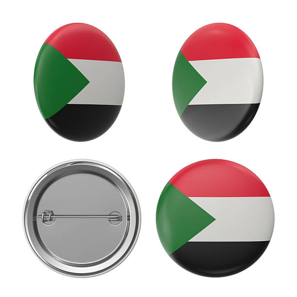 istock Sudan flag buttons Patriotic emblems, badge, round insignia, glossy button. 2239120669