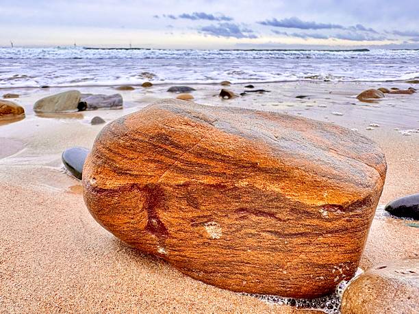 beautiful view of the stones on the sea shore