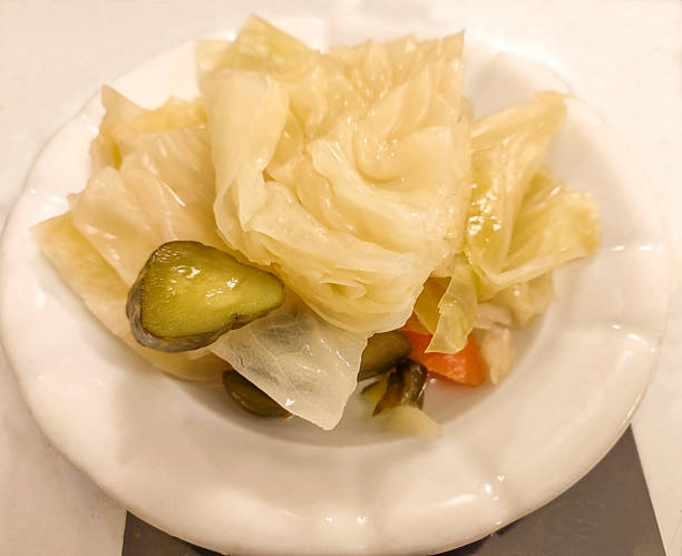 traditional  turkish vegetable cabbage pickles  in istanbul turkey