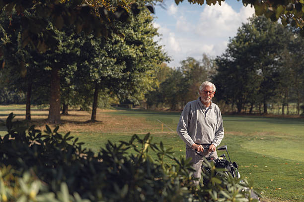 istock Handsome senior retired man playing golf in Europe 2239131770