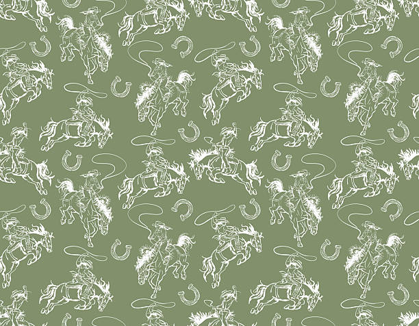Stylish western Cowboys rodeo  seamless  from wild west rural  vector illustration ,Design for fashion , fabric, textile, wallpaper , wrapping and all prints
