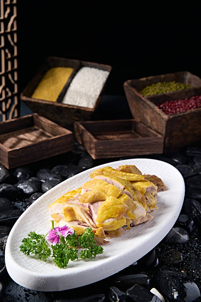 Delicious cold dish Cantonese-style salted white-cut chicken