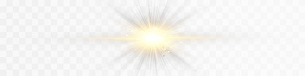 istock Transparent glowing light burst with bright rays and golden sparkle energy effect on white background. 2239145552